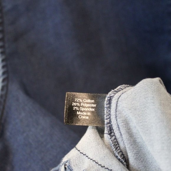 Lane Bryant Denim V-neck Asymmetric Sleeveless Top Blue Plus Size 26 H13674 - Picture 7 of 7